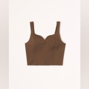 Abercrombie ponte corset sweetheart crop top brown sz large